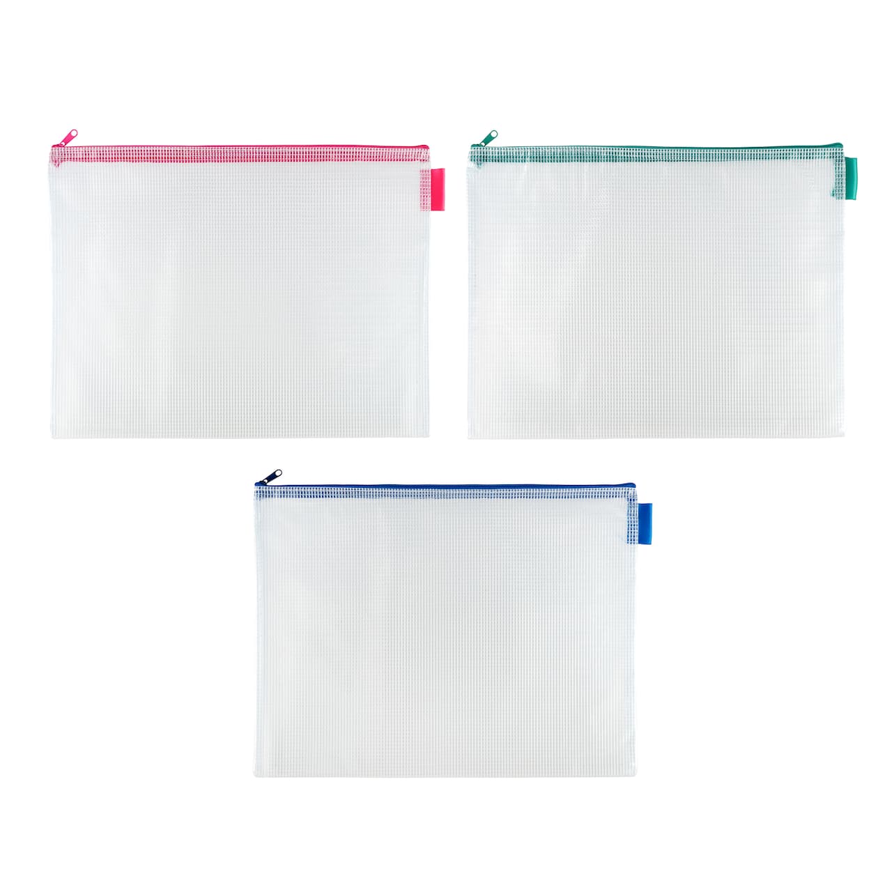 14&#x22; Mixed Mesh Zipper Pouches by Simply Tidy&#xAE;, 3ct.